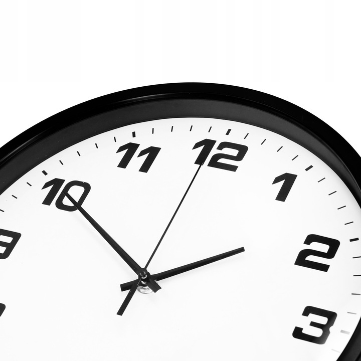 ZEGAR ŚCIENNY czarny 30 cm do salonu kuchni klasyczny