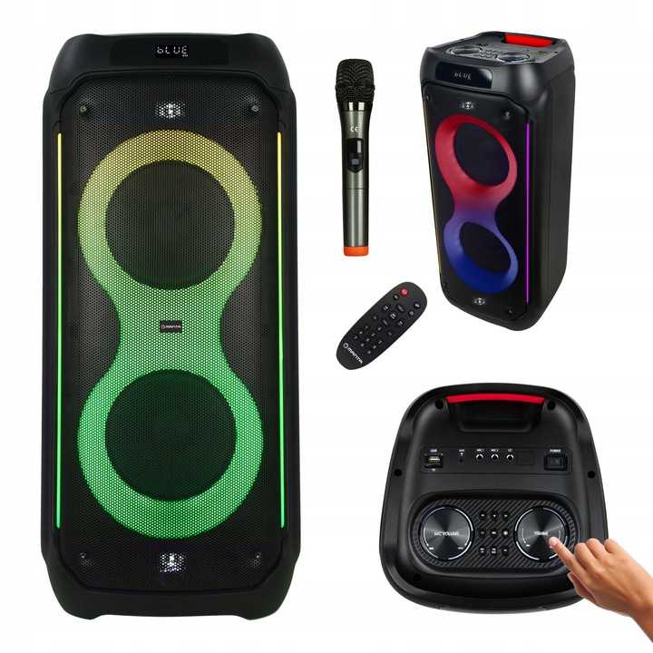 Głośnik Bluetooth Karaoke Power Audio Manta PALLAS mikrofon pilot 140W