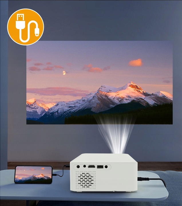 PROJEKTOR RZUTNIK ANDROID SMART TV WIFI FULL HD 7000lm 400 ANSI LED BT