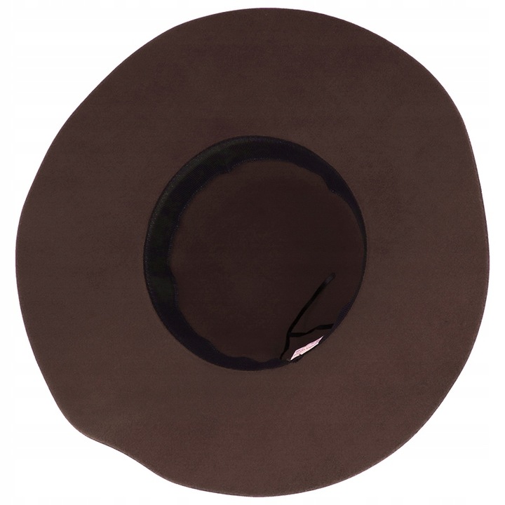 KAPELUSZ DAMSKI FILCOWY Z DUŻYM RONDEM BRĄZ BOHO brązowy