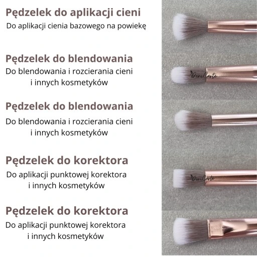 Komplet Pędzli do makijażu Pędzle Profesjonalne 10