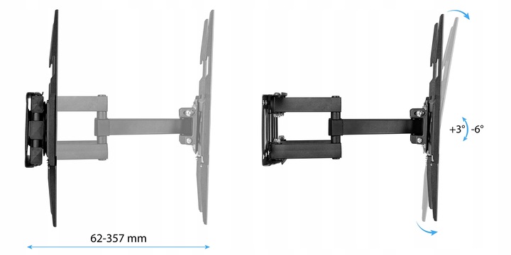 MOCNY UCHWYT do TELEWIZORA LCD LED WIESZAK TV ŚCIENNY OBROTOWY 32-85
