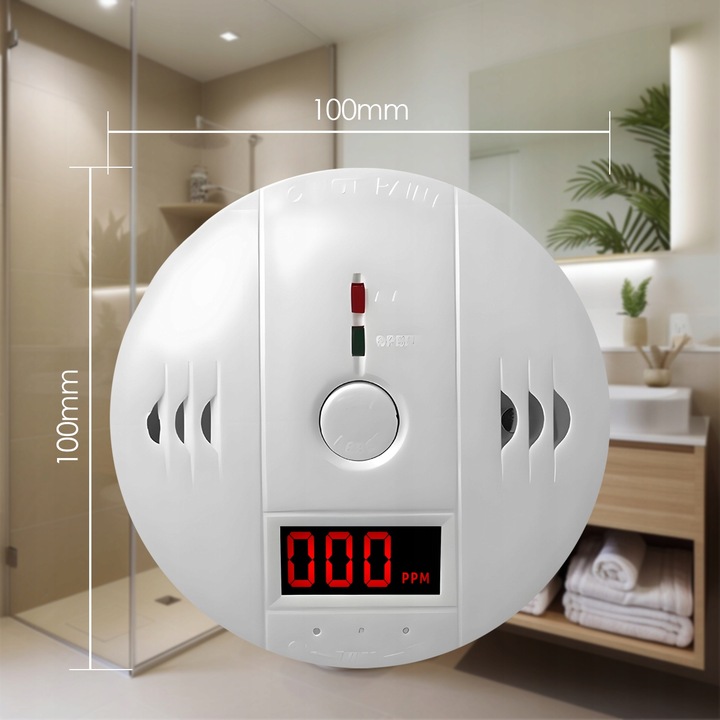 CZUJNIK CZADU TLENKU WĘGLA LCD DETEKTOR CO ALARM WYKRYWACZ CERTYFIKOWANY