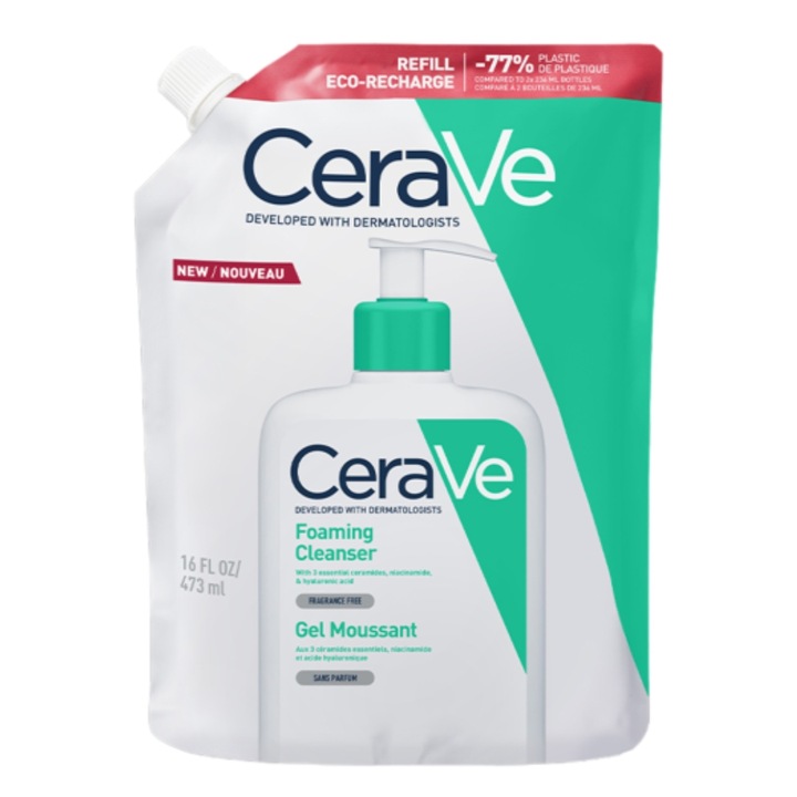 CeraVe Żel oczyszczający do mycia skóra normalna tłusta 236ml, refill 473ml