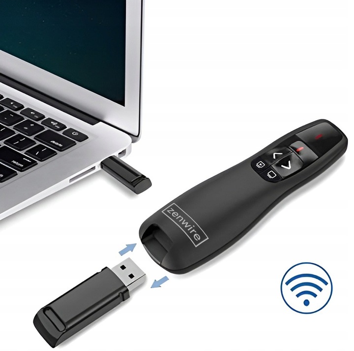 WSKAŹNIK PREZENTER LASEROWY PILOT BEZPRZEWODOWY DO PREZENTACJI LASER USB ZW