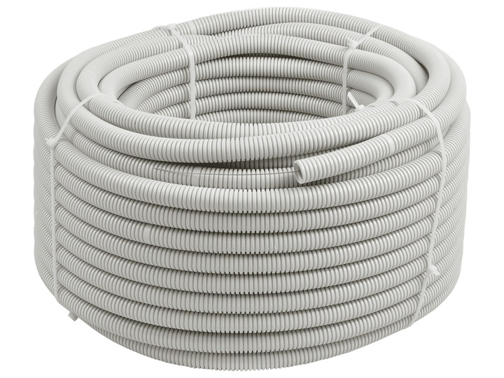 RURA PESZEL KARBOWANA 16mm SZARA Z PILOTEM 25M Z DRUTEM DO