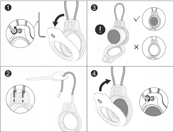 ETUI ZE STALOWĄ LINKĄ DO APPLE AIRTAG BRELOK CASE NA LOKALIZATOR -