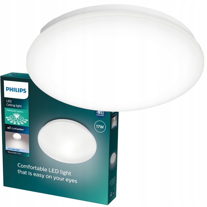 Lampa Sufitowa Plafon LED Natynkowy 17W 4000K Biała 32cm MOIRE PHILIPS