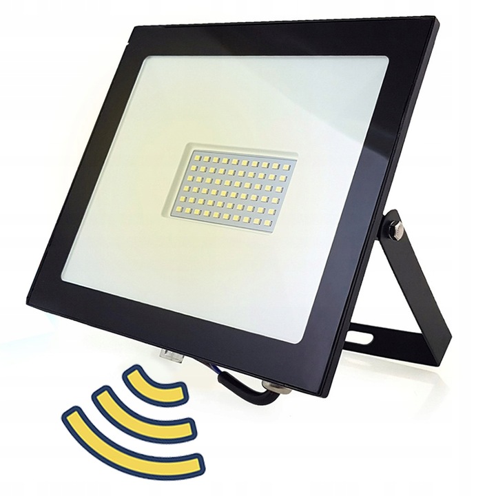 Naświetlacz halogen lampa LED z czujnik ruchu 50W CIEPŁY AUTOMATYCZNY IP65