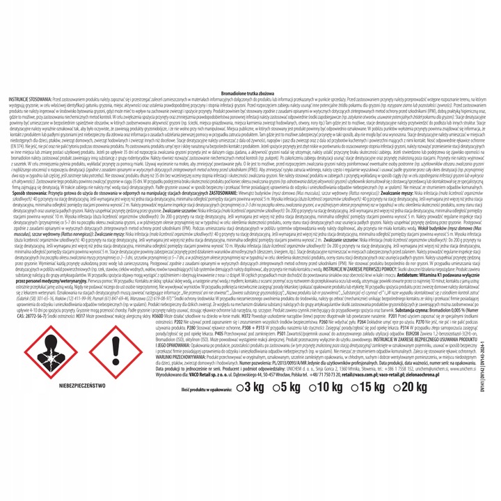 Silna Trutka Na Myszy Szczury 3kg Ziarno Trucizna na Szczury Myszy