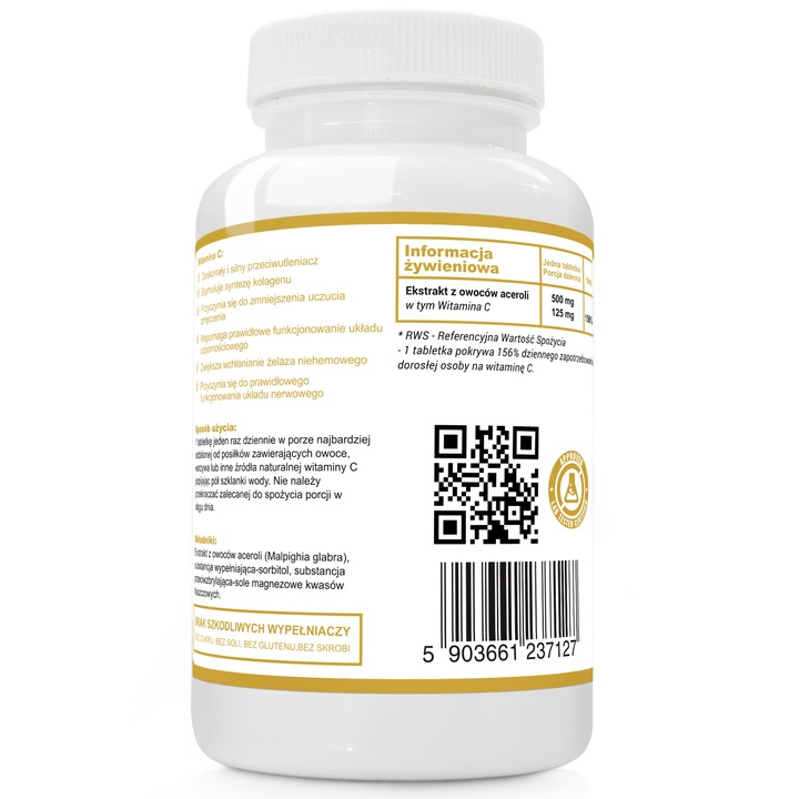 EKSTRAKT ACEROLA 500mg Naturalna Witamina C 120tab