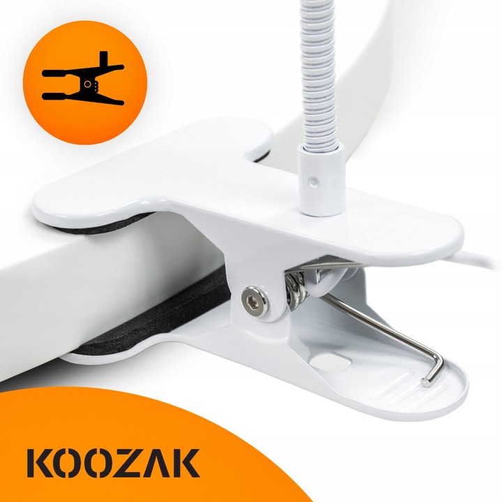 Lampka biurkowa led na biurko dla dzieci z klipsem biała do czytania