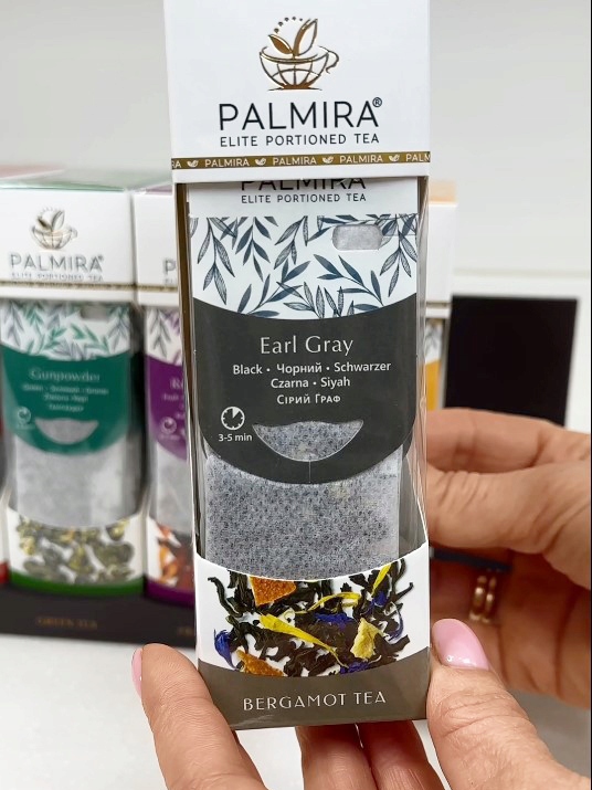 Herbata czarna liściasta Earl gray olej bergamotki Deluxe Palmira 15 saszet