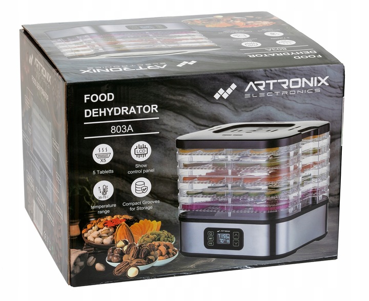 SUSZARKA SPOŻYWCZA DO ŻYWNOŚCI GRZYBÓW ZIÓŁ OWOCÓW WARZYW TIMER! 400W