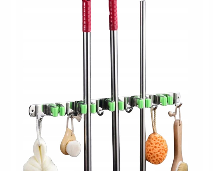 5X UCHWYT NA MOPA MIOTŁE WIESZAK NA MOP KIJ ŁOPATE LISTWA NA NARZĘDZIA