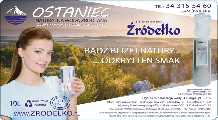 WODA ŹRÓDLANA OSTANIEC Z JURY W BUTLACH 18.6L BEZ UMOWY DOM BIURO