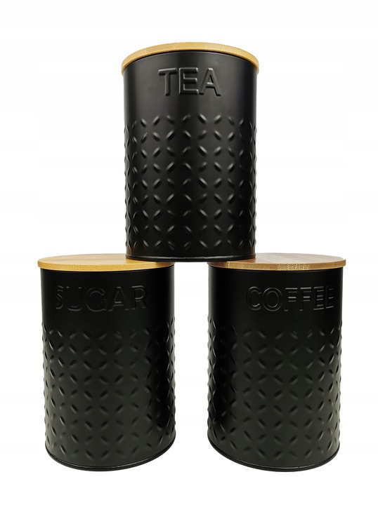 ZESTAW 5w1 CHLEBAK POJEMNIK NA KAWA CUKIER HERBATA DESKA KROJENIA CHZ03