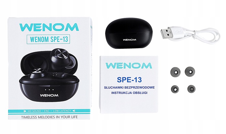 Słuchawki bezprzewodowe Bluetooth Dwa Mikrofony wodoodporne wodoodporne SPE