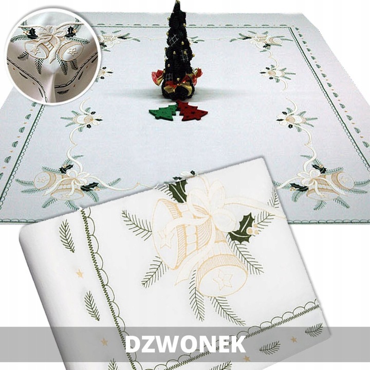 Obrus dekoracyjne na święta biały 110x160 cm