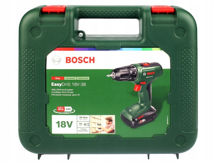 WKRĘTARKA EasyDrill 18V-38 BOSCH 1x2,0Ah + WALIZKA
