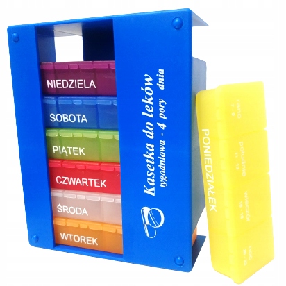 PUDEŁKO NA LEKI TABLETKI LEKARSTWA 7 DNI 4 PORY