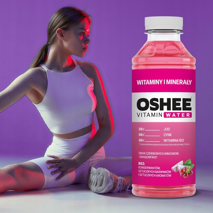 OSHEE Vitamin Water Witaminy i Minerały 555 ml x12