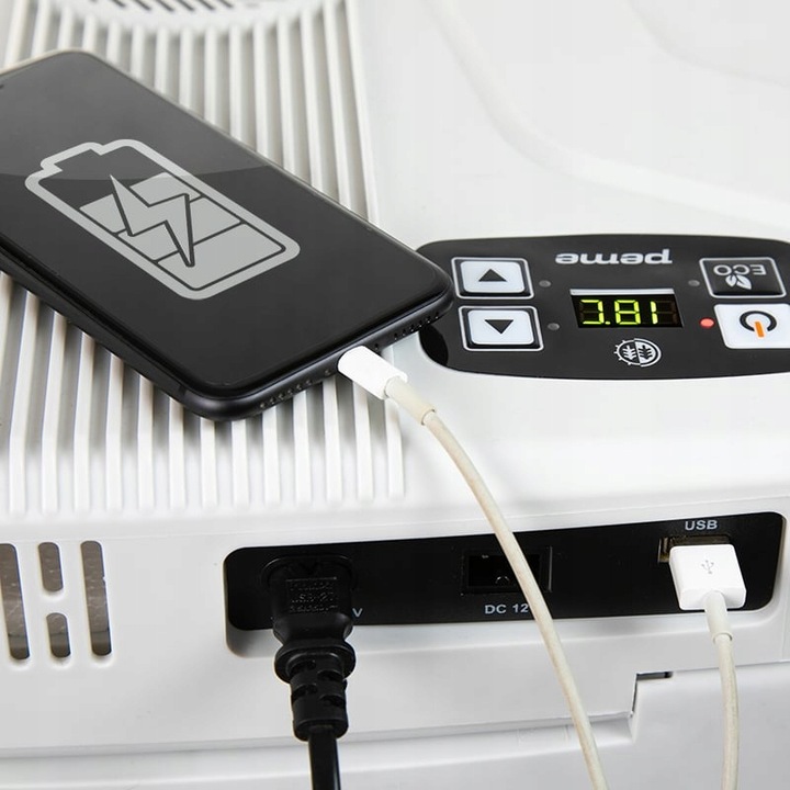 LODÓWKA TURYSTYCZNA Ice-On 27 SAMOCHODOWA Funkcja Grzania 12v 230v USB PEME