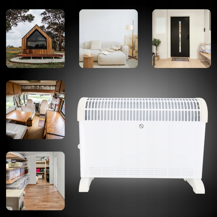 Grzejnik elektryczny Konwektorowy 2000W Kaloryfer Termostat Energooszczędny