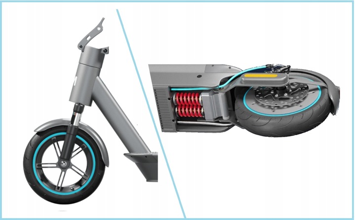 Hulajnoga elektryczna Motus Scooty 10 Plus aplikacja dwa amortyzatory