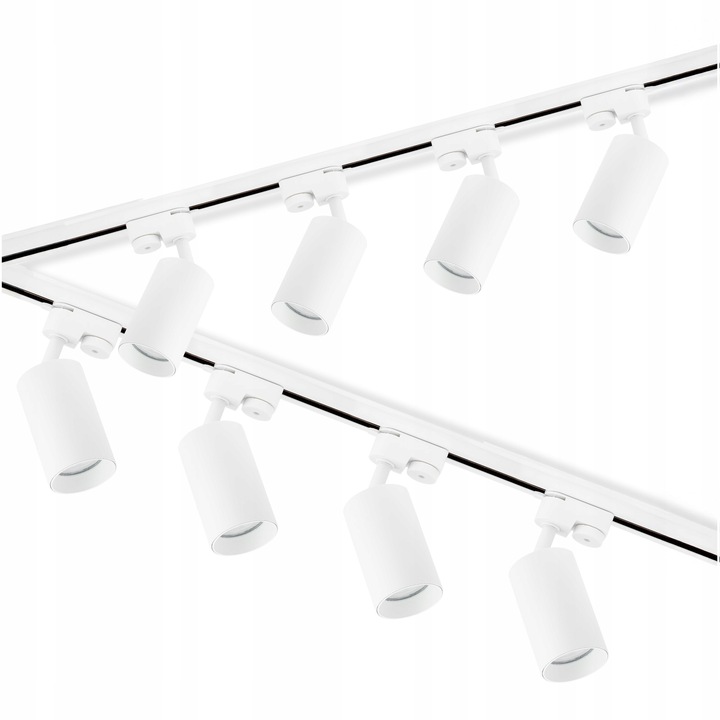 Zestaw Szynoprzewód Szyna 4m + 8x Lampa Reflektor GU10 230V Sufitowa