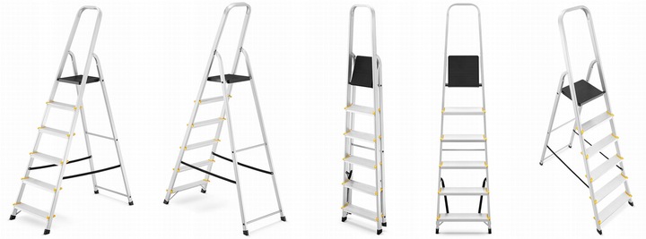 Drabina aluminiowa domowa jednostronna profesjonalna HIGHER 6 stopni