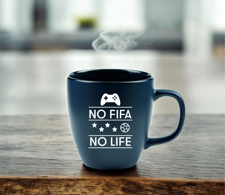 B.DUŻY KUBEK GRANATOWY MATOWY Z WŁASNYM NADRUKIEM DO KAWY NA PREZENT GRAWER