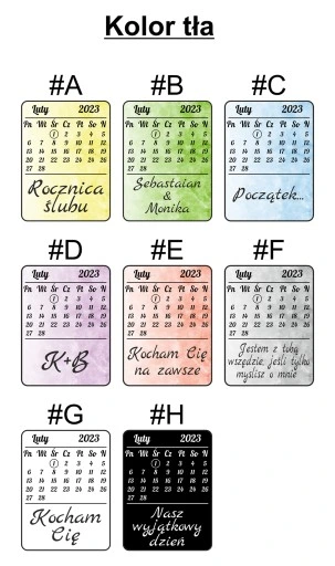 Brelok Do Kluczy Breloczek 2 Strony Data Kalendarz Zdjęcie Napis Dla Par