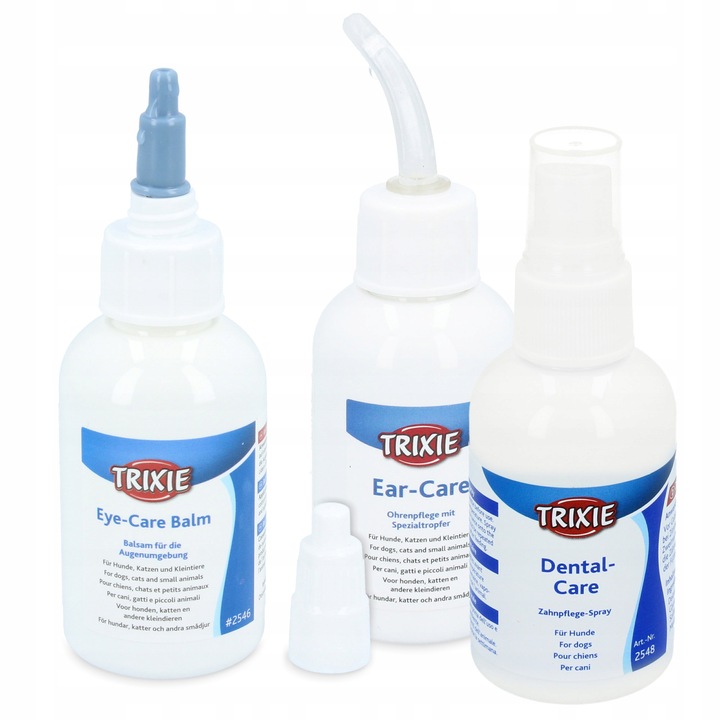 4x 50 ml Płyn do Uszu Psa Kota Krople Przemywania Oczu Spray Zębów Krem Łap