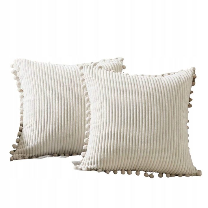 Poszewka na Poduszkę 45x45 Jaśka Boho Dekoracyjna Ozdobna Beżowa Jedwabna