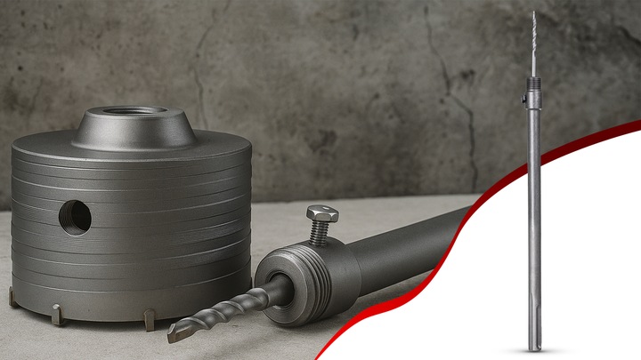 ADAPTER do OTWORNIC PRZEDŁUŻKA 600mm M22x2.0 KORONKI SDS MAX do BETONU