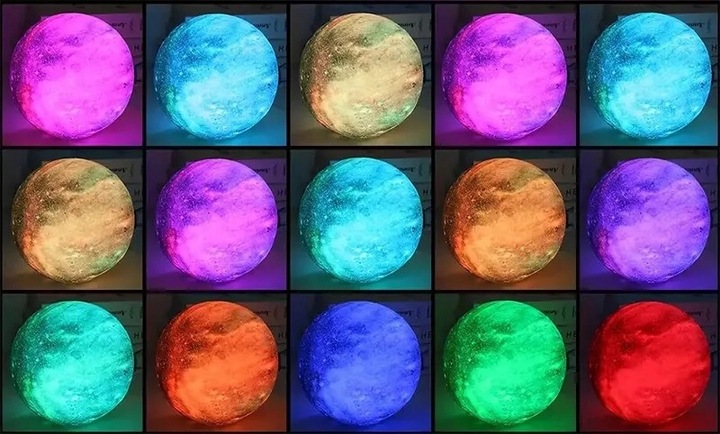 KSIĘŻYCOWA LAMPKA NOCNA LED - DO SYPIALNI NA BIURKO PLANETA KSIĘŻYC PREZENT