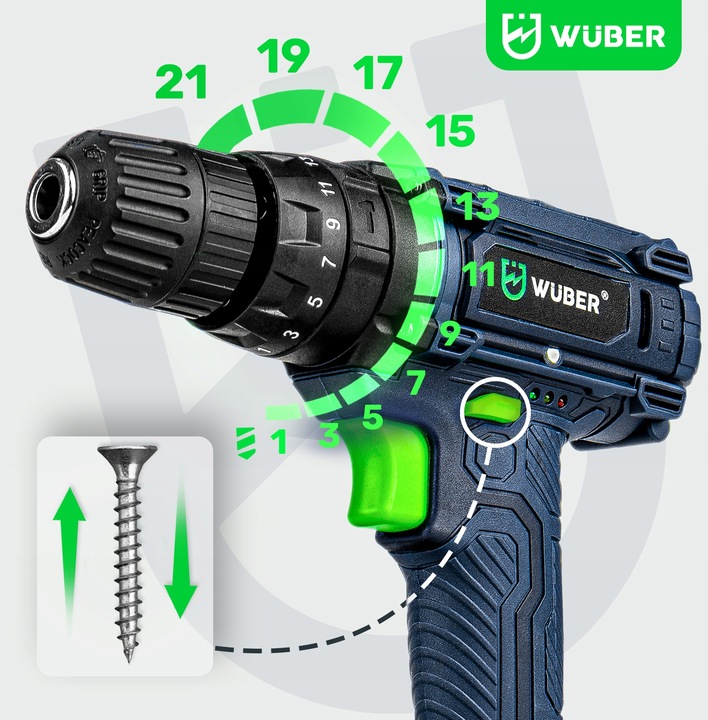 WIERTARKO WKRĘTARKA UDAROWA AKUMULATOROWA 20V 2X AKUMULATOR + WALIZKA