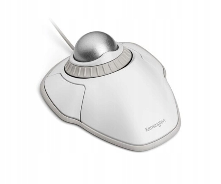 Mysz Trackball przewodowy Kensington Orbit pierścień przewijania USB Biały