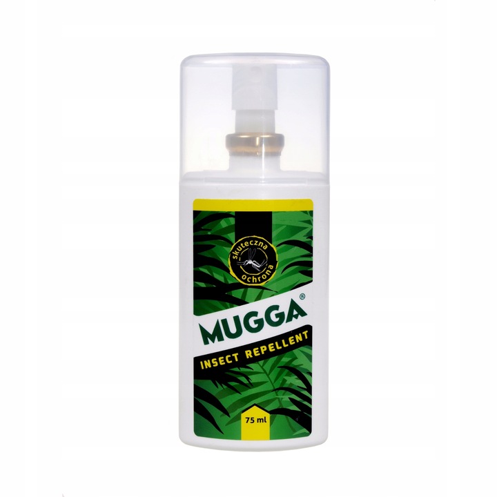 Mugga Spray 9,5% DEET 75 ml na Komary Kleszcze Moskity Preparat dla Dzieci