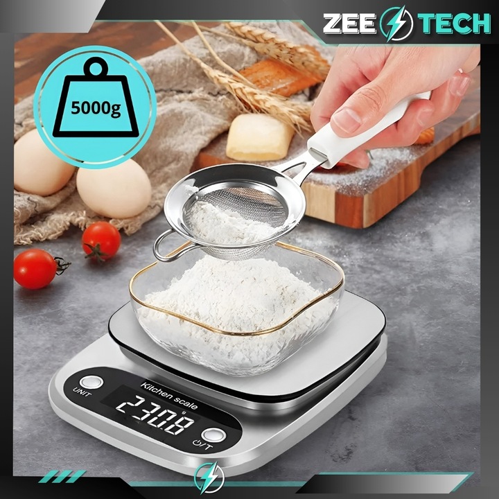 WAGA KUCHENNA ELEKTRONICZNA PRECYZYJNA 1 g | 5 kg TARA JUBILERSKA +