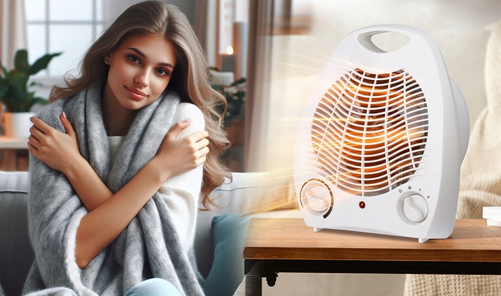 WENTYLATOR TERMOWENTYLATOR GRZEJNIK ELEKTRYCZNY FARELKA GRZEJE CHŁODZI