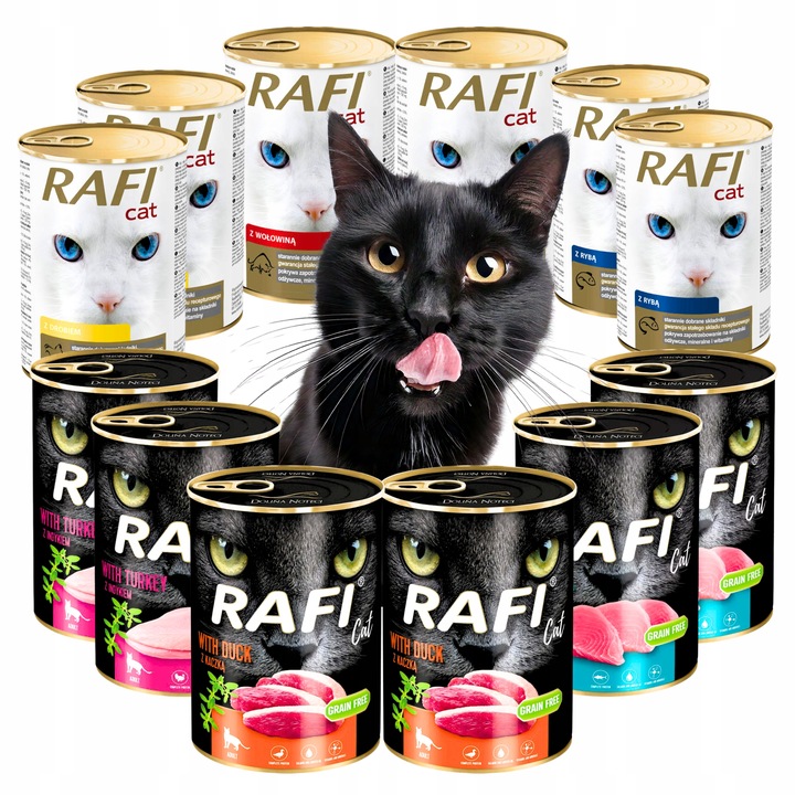 RAFI CAT DOLINA NOTECI mokra karma puszki DLA KOTA MIX SMAKÓW