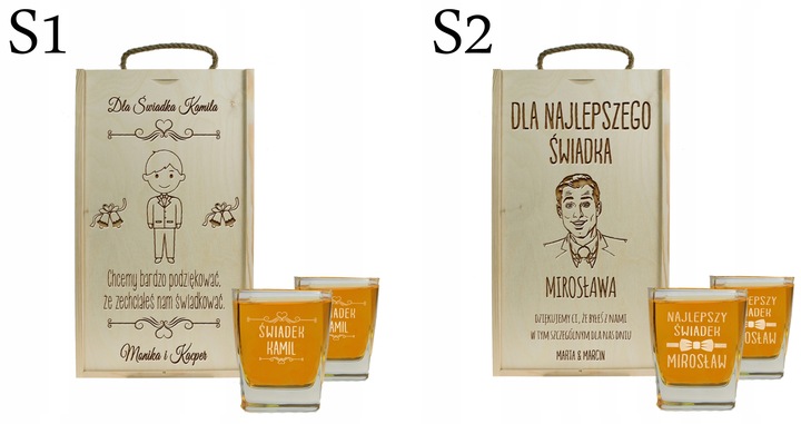 PUDEŁKO NA ALKOHOL PODZIĘKOWANIE DLA ŚWIADKOWEJ ŚWIADKA GRAWER PREZENT