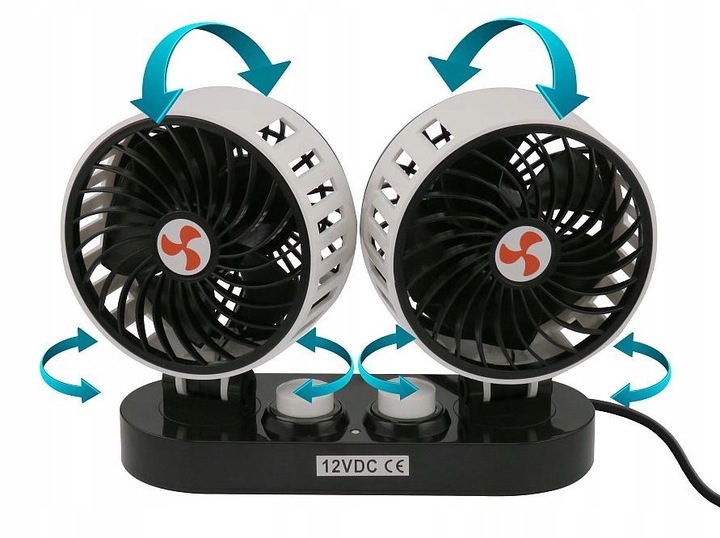 Wentylator wiatrak obrotowy samochodowy 12V 13W