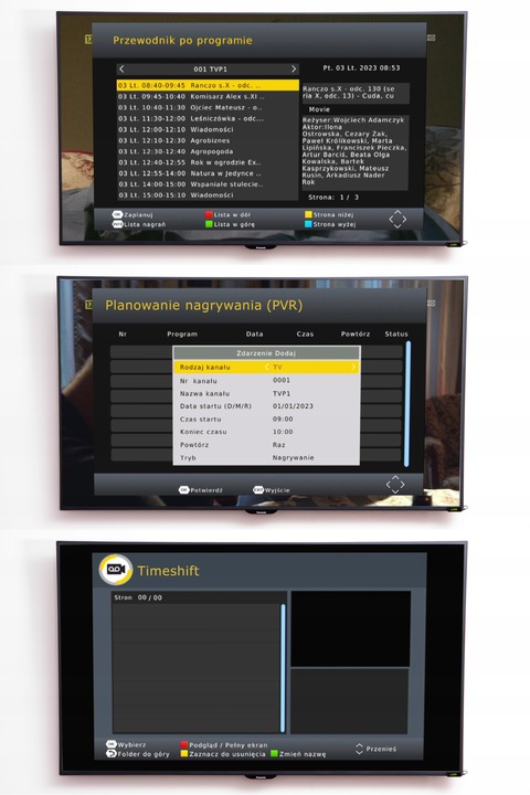 2x TUNER DEKODER DVB-T2 TV NAZIEMNEJ H.265 HEVC FHD USB HDMI PILOT BATERIE