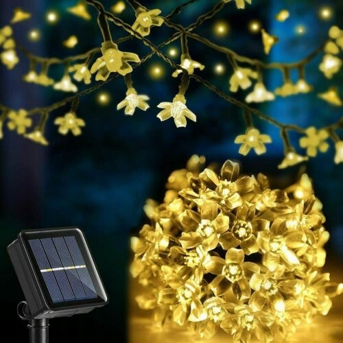 GIRLANDA SOLARNA LAMPA OGRODOWA 40LED KWIATKI 6.3M