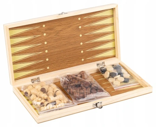 GRA W SZACHY WARCABY TRYKTRAK ZESTAW 3w1