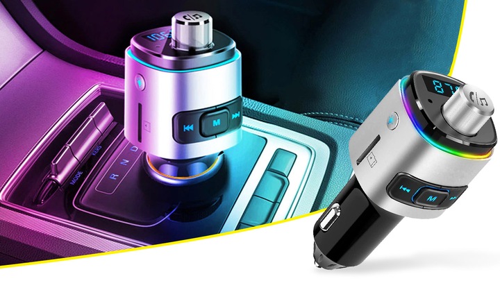 TRANSMITER BLUETOOTH FM SAMOCHODOWY SZYBKA ŁADOWARKA SAMOCHODOWA 2x