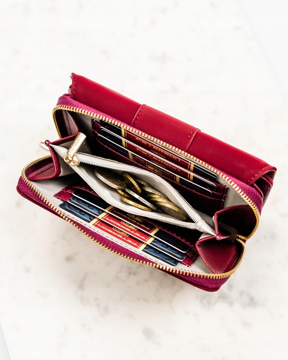 Portfel damski Peterson z ochroną kart RFID ze skóry ekologicznej